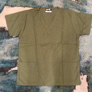 XS green scrub top